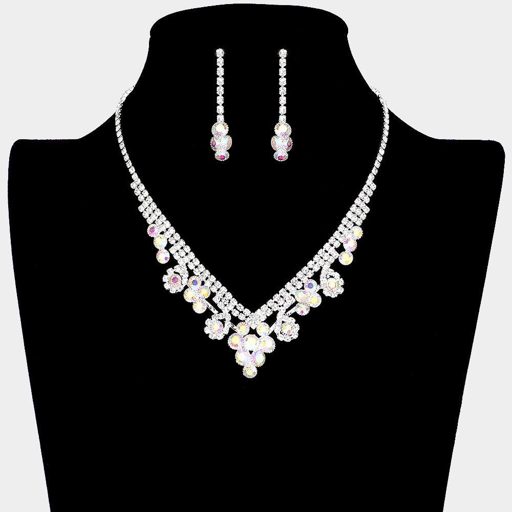 Round Crystal Rhinestone Collar Necklace