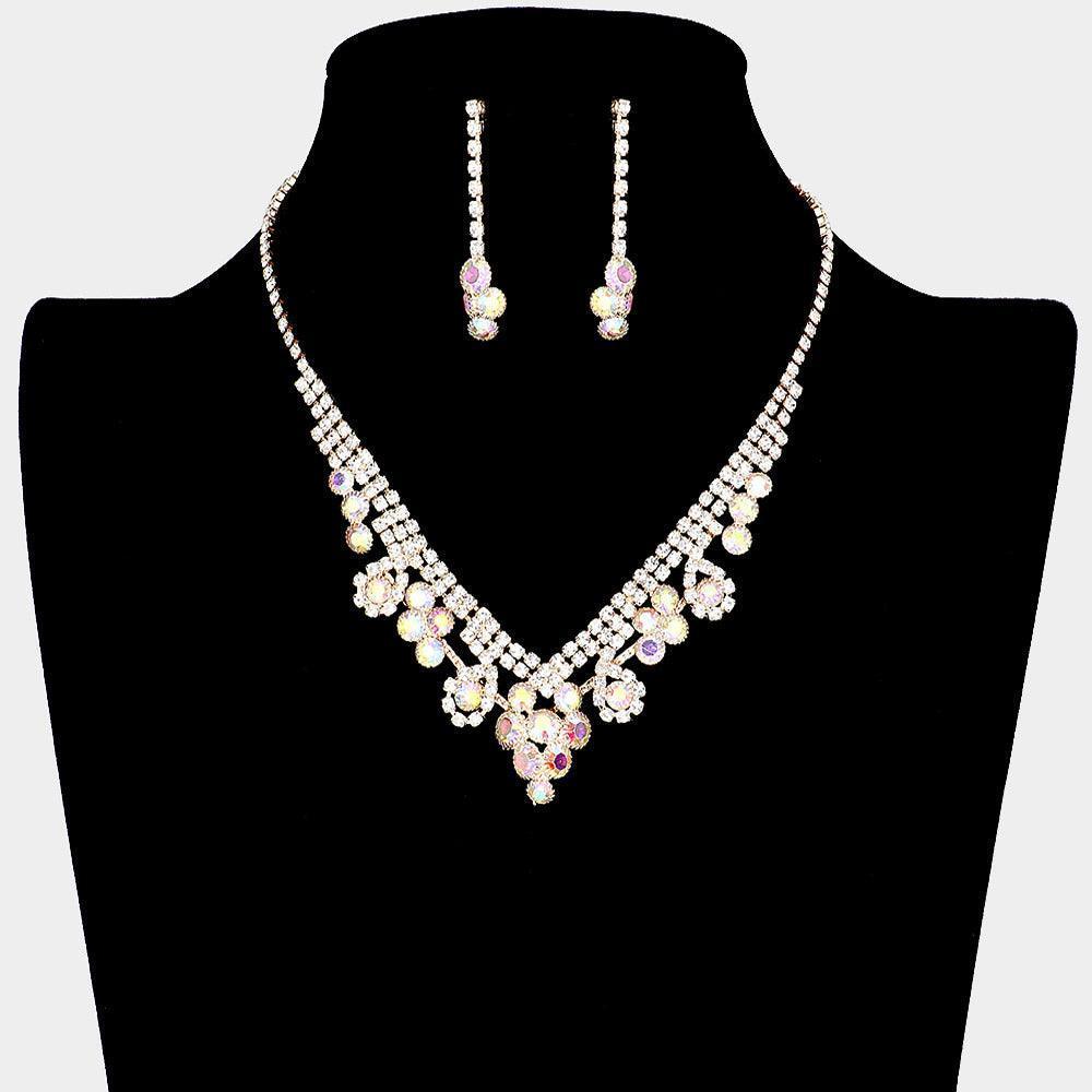 Gold Round Crystal Rhinestone Collar Necklace - Jewelry Store by Erik Rayo