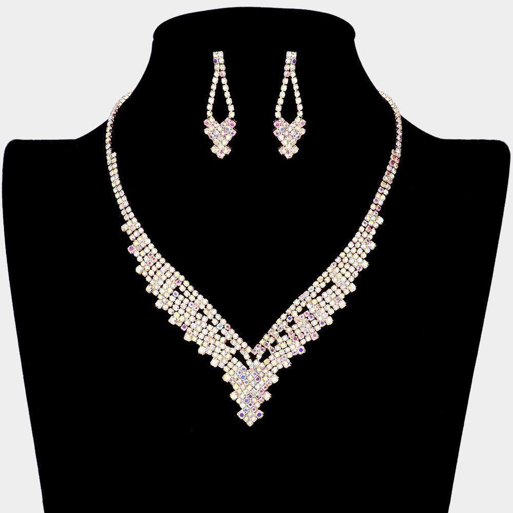 Gold Necklace Set Rhinestone Paved - Jewelry Store by Erik Rayo