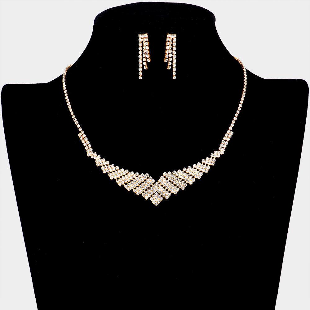 Gold Necklace Rhinestone Paved - Jewelry Store by Erik Rayo
