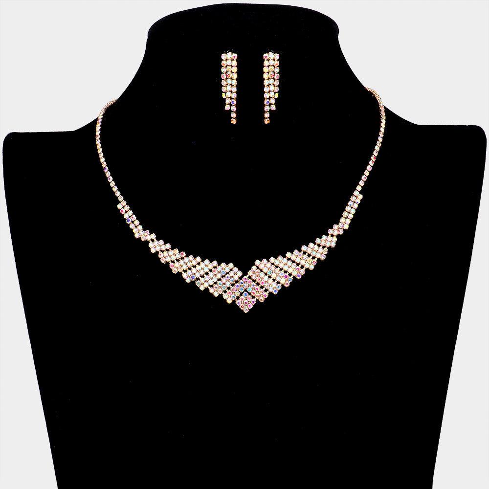 Gold Necklace Rhinestone Paved - Jewelry Store by Erik Rayo