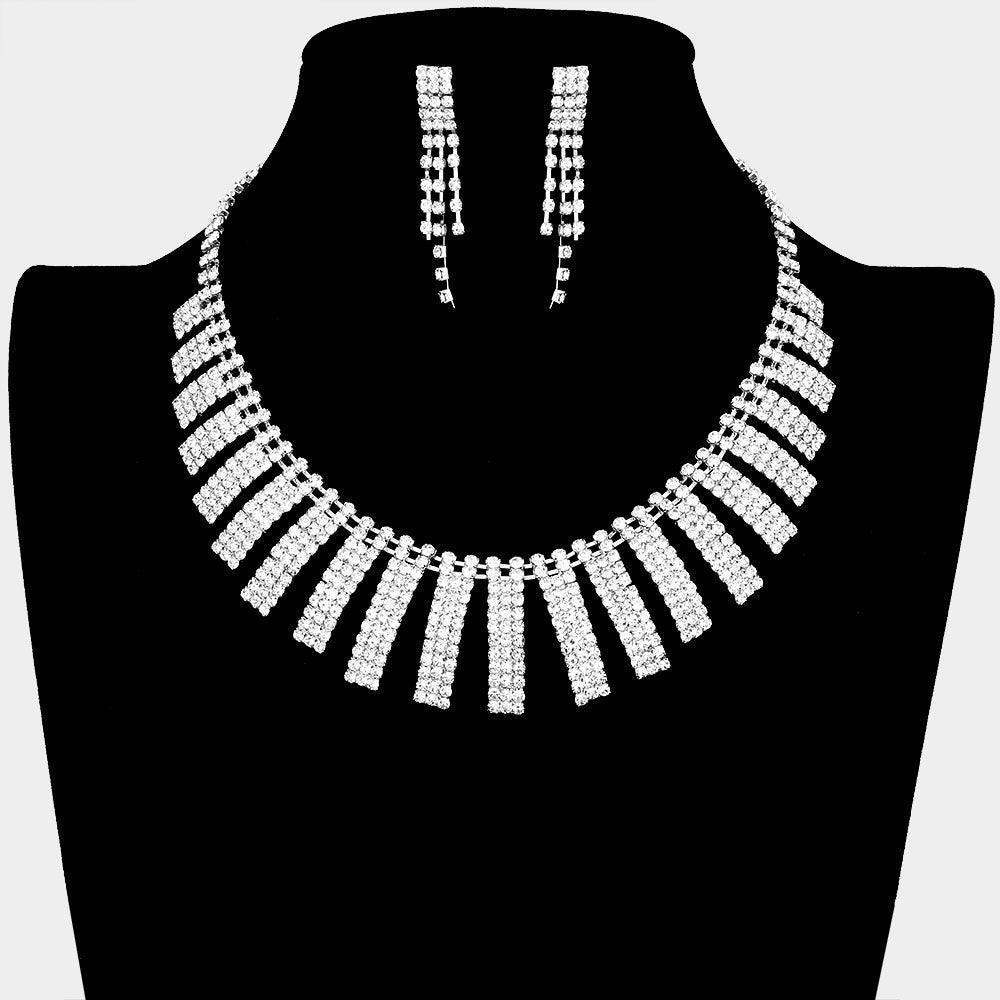 Silver Collar Necklace Rhinestone Paved - Jewelry Store by Erik Rayo