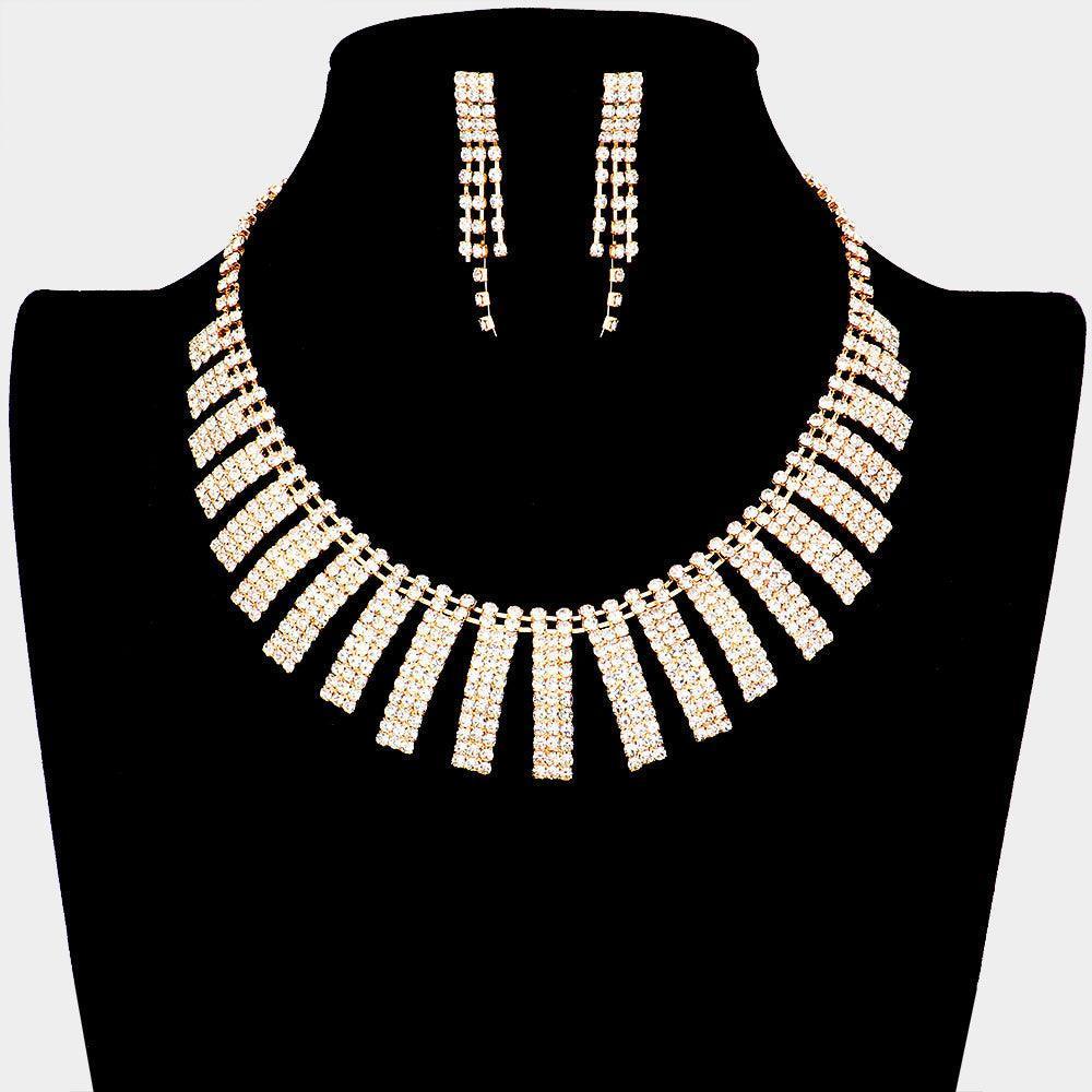 Gold Collar Necklace Rhinestone Paved - Jewelry Store by Erik Rayo