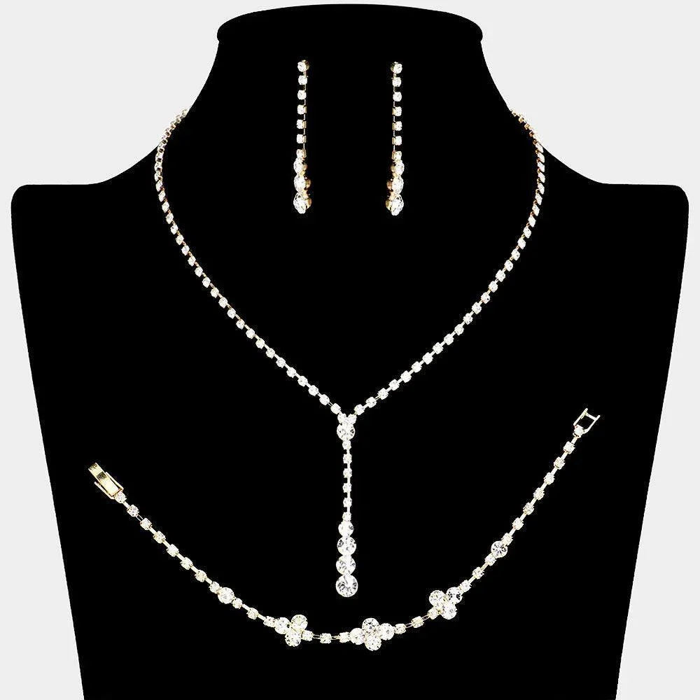 Clear Round Stone Pointed Necklace Rhinestone Paved - Jewelry Store by Erik Rayo