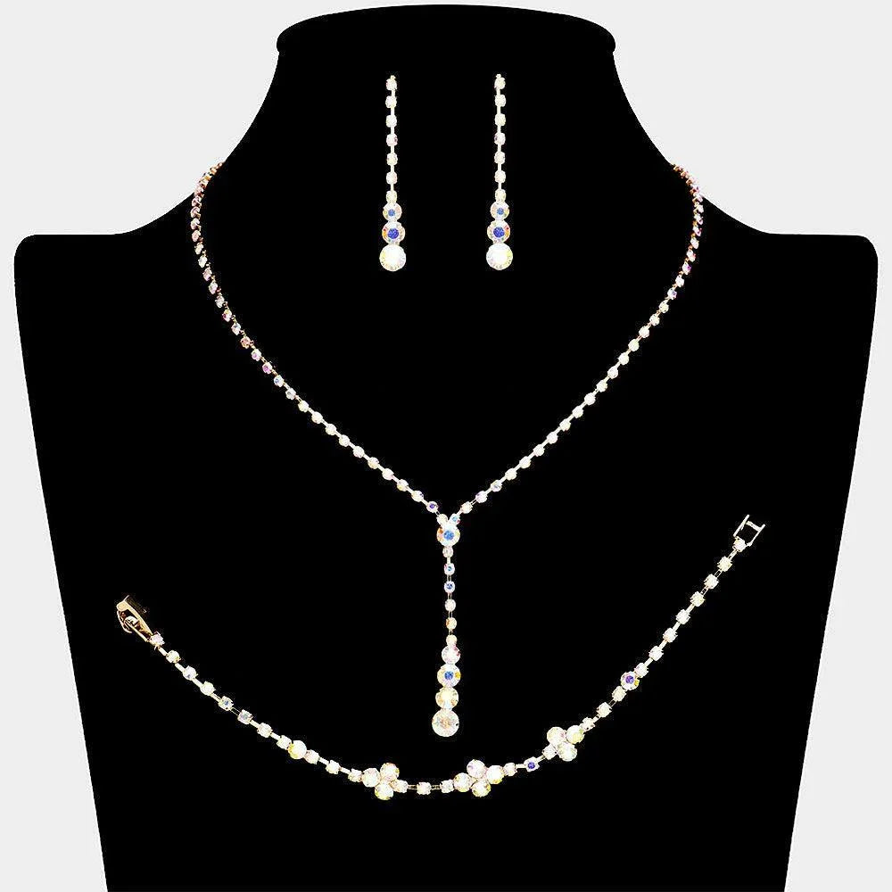 Gold Round Stone Pointed Necklace Rhinestone Paved - Jewelry Store by Erik Rayo