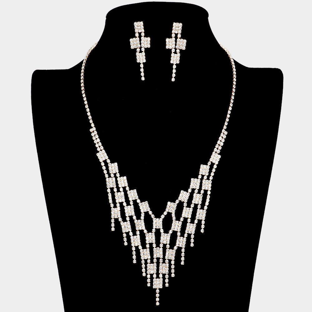 Gold Necklace Rhinestone Paved - Jewelry Store by Erik Rayo