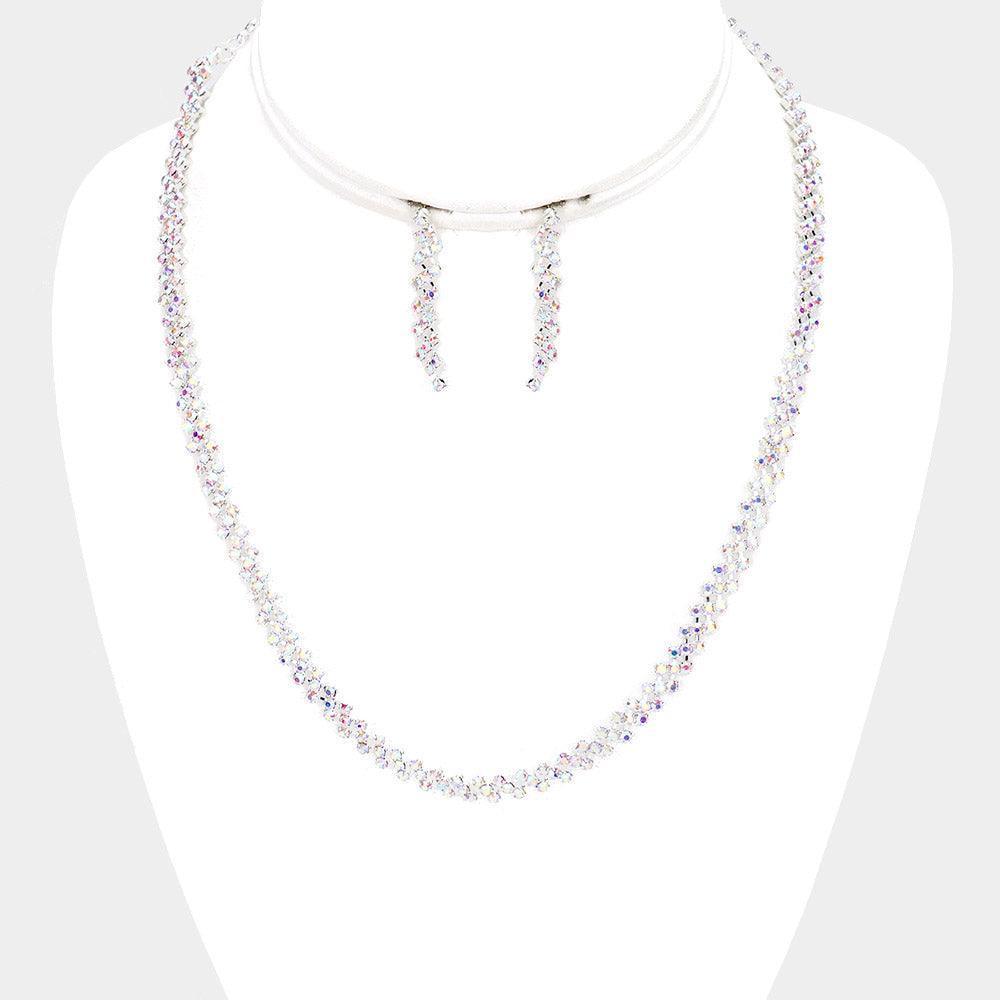Silver Rhinestone Collar Necklace - Jewelry Store by Erik Rayo