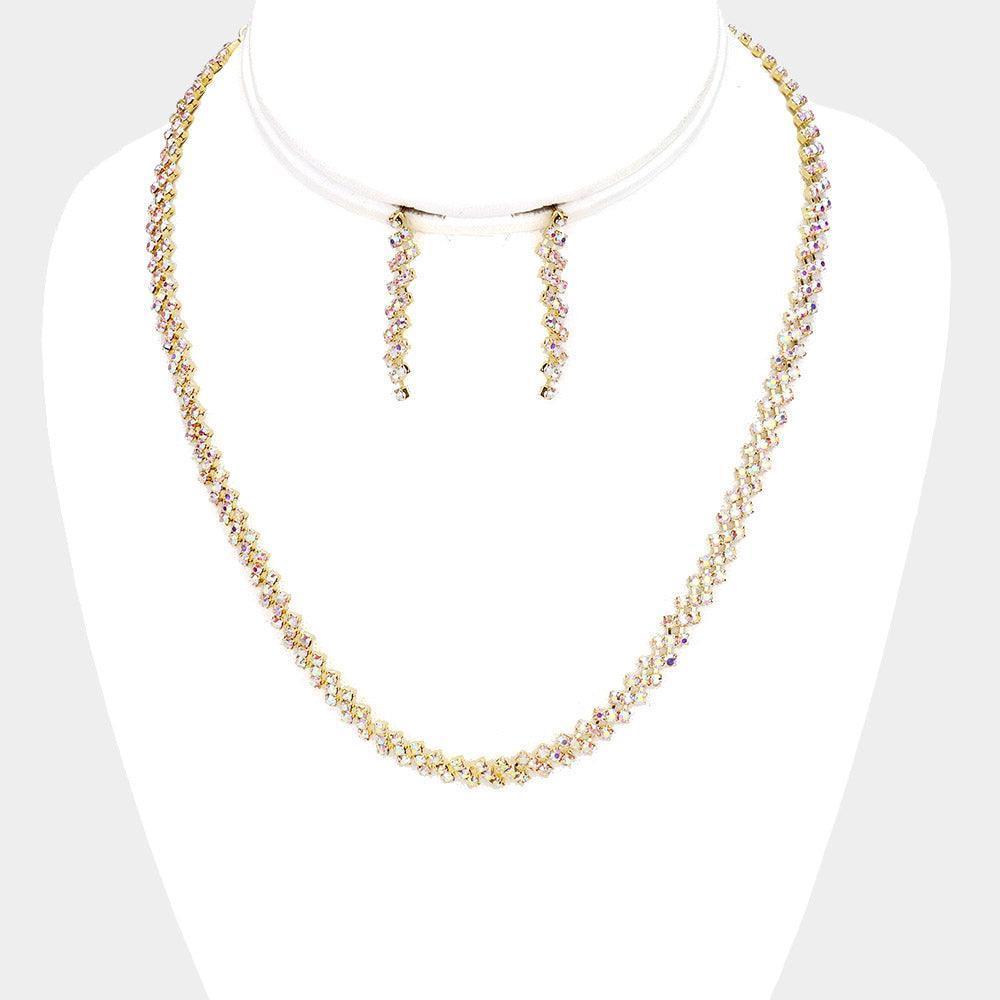 Gold Rhinestone Collar Necklace - Jewelry Store by Erik Rayo