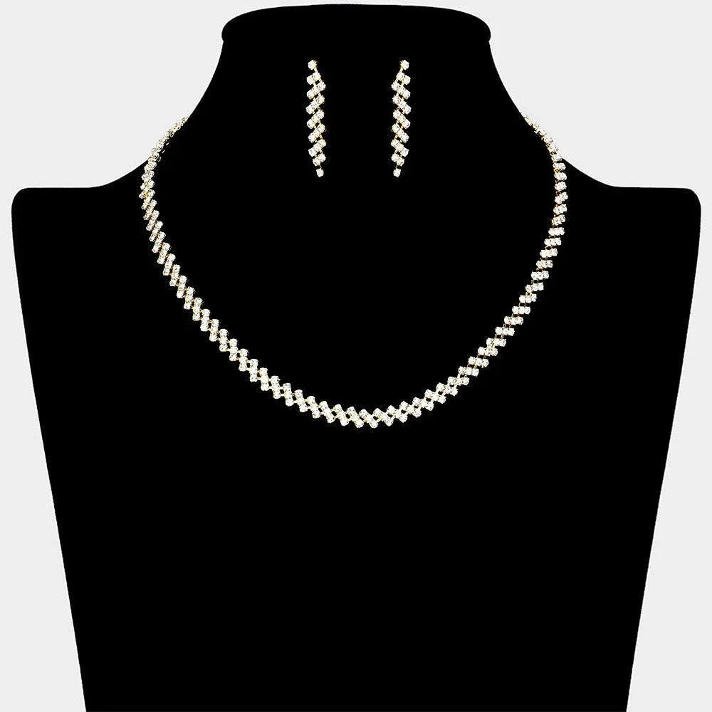 Gold Necklace Rhinestone Paved - Jewelry Store by Erik Rayo