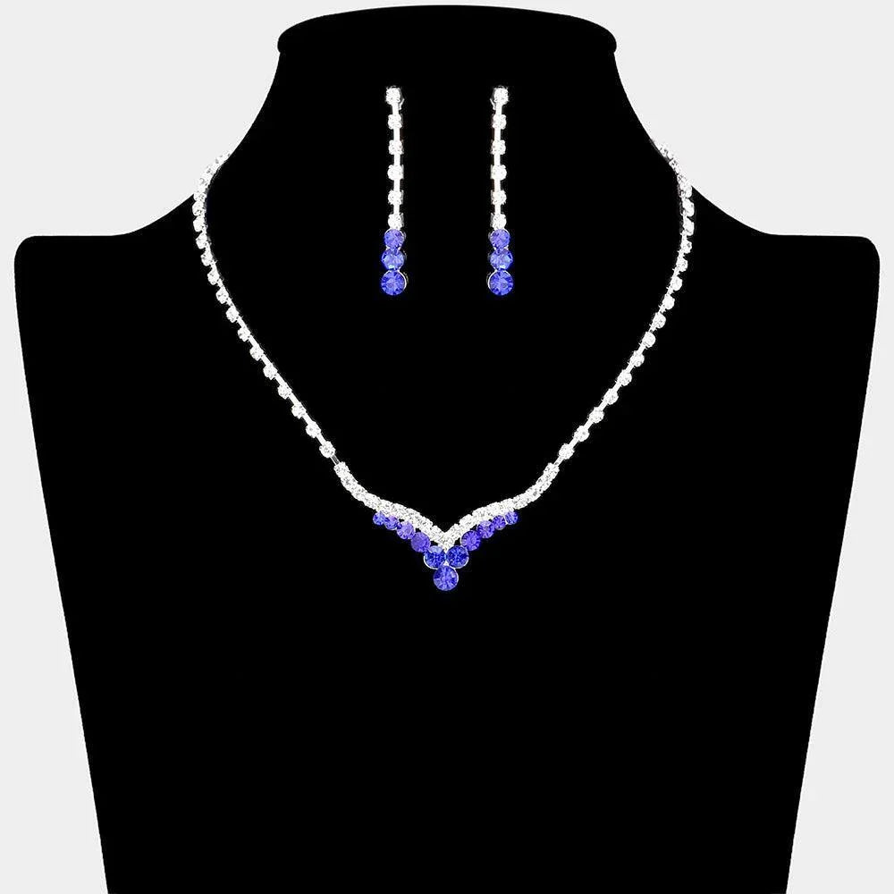 Blue Bubble Stone Detail Rhinestone Necklace - Jewelry Store by Erik Rayo