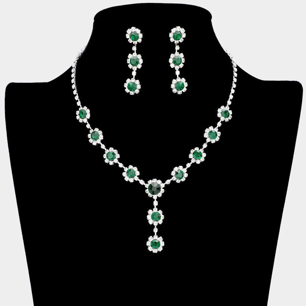 Floral Bubble Stone Link Y Necklace - Jewelry Store by Erik Rayo