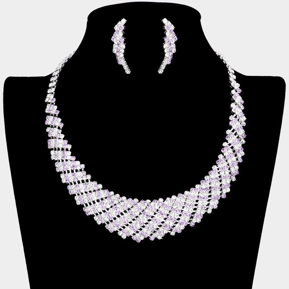 Amethyst Crystal Rhinestone Round Collar Necklace - Jewelry Store by Erik Rayo