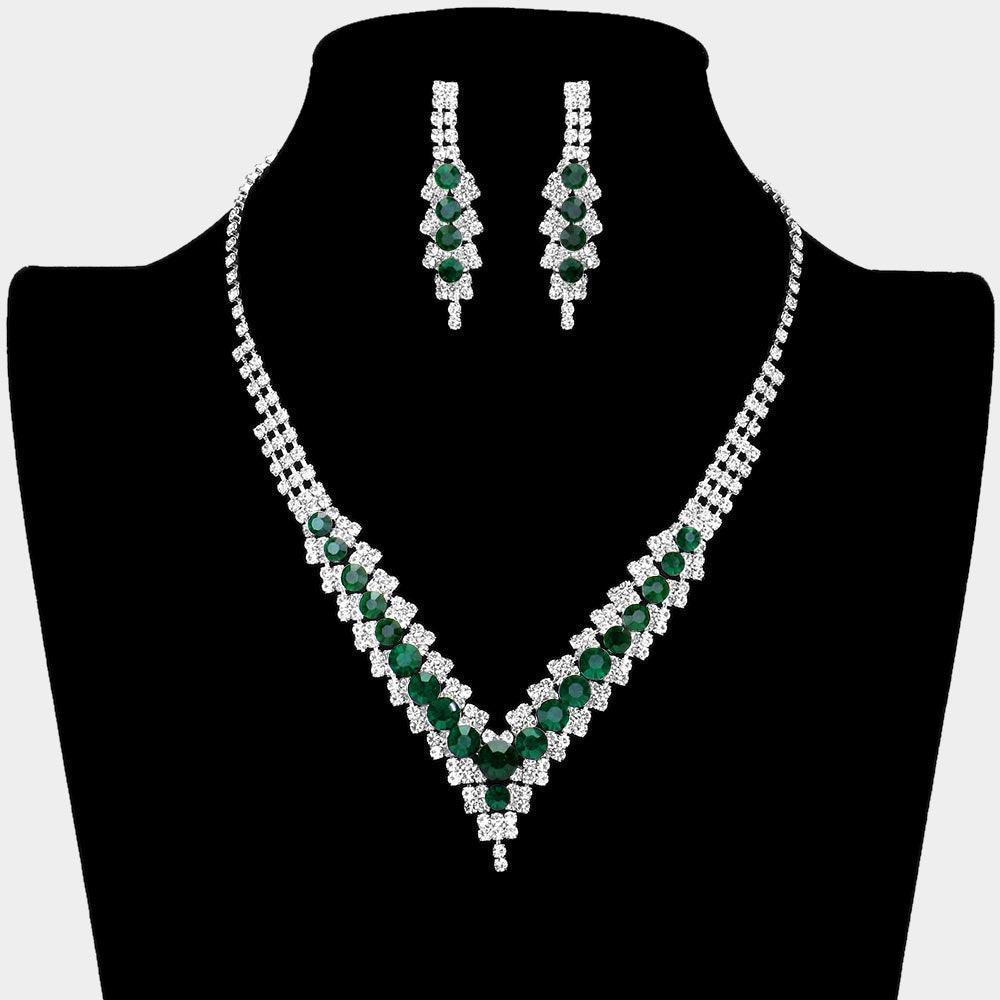V-Neck Collar Rhinestone Necklace - Jewelry Store by Erik Rayo