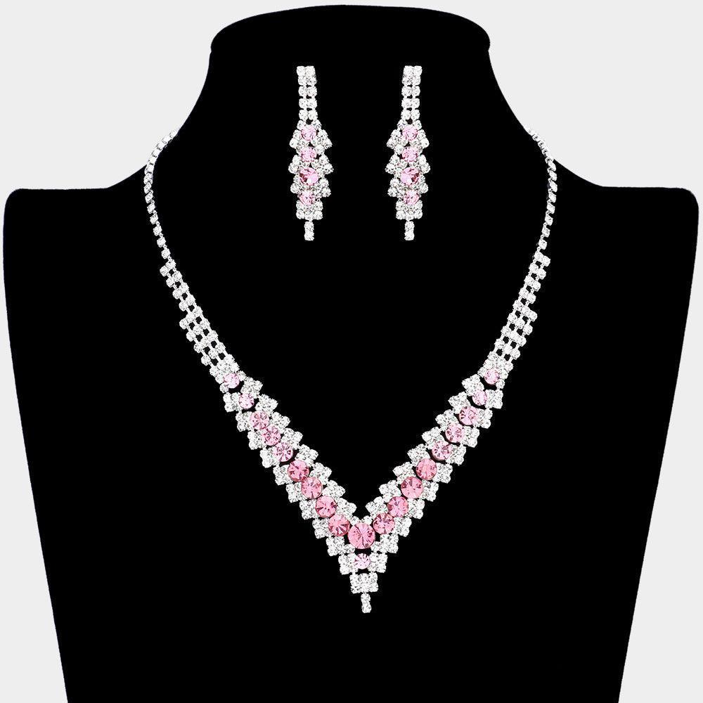 V-Neck Collar Rhinestone Necklace - Jewelry Store by Erik Rayo