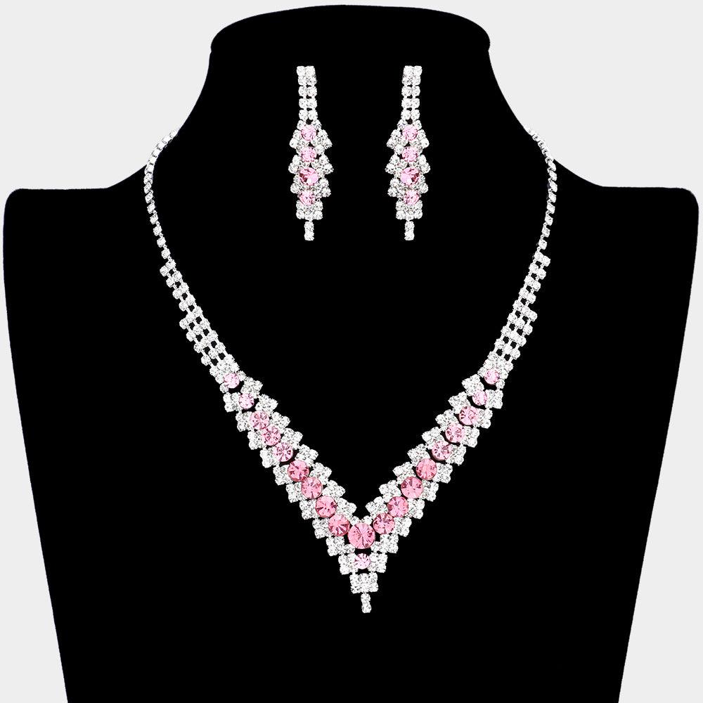 V-Neck Collar Rhinestone Necklace