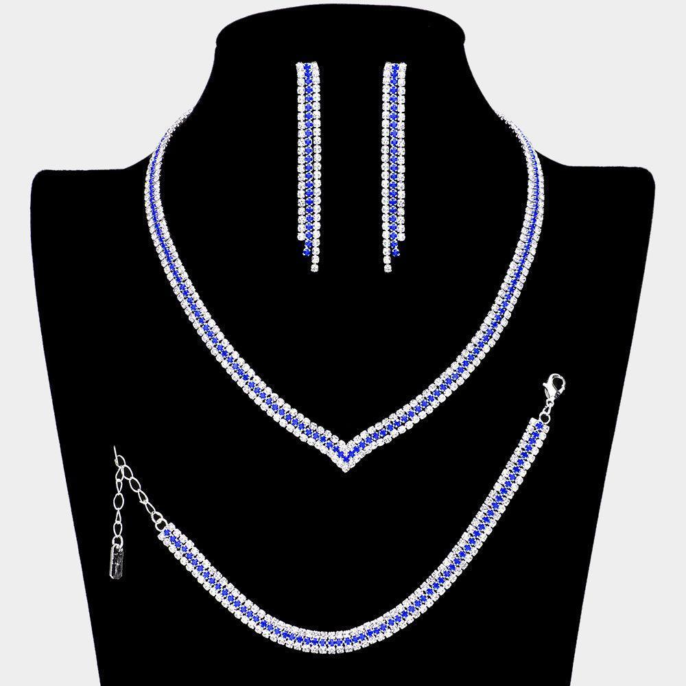 3 Piece Crystal Necklace Set Rhinestone Paved - Jewelry Store by Erik Rayo