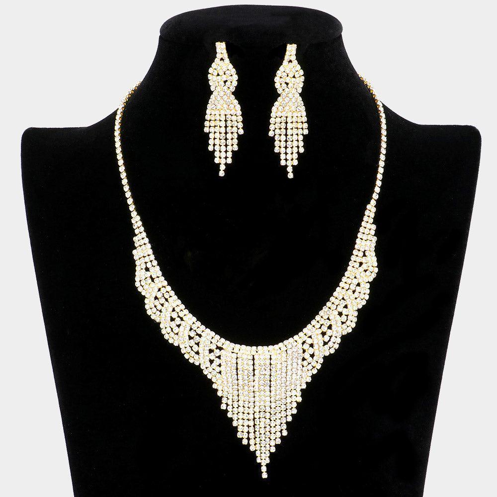 Gold Necklace Rhinestone Paved - Jewelry Store by Erik Rayo