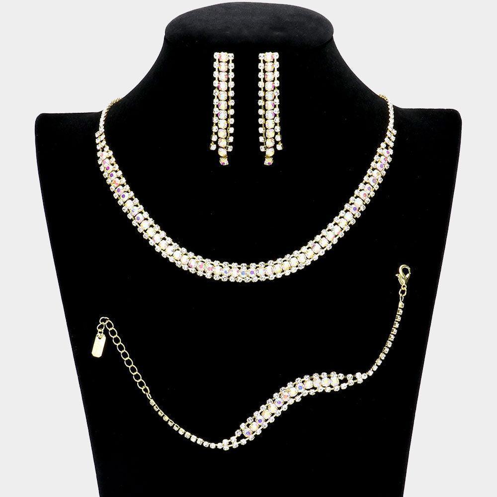 3 Piece Rhinestone Necklace Jewelry Set - Jewelry Store by Erik Rayo