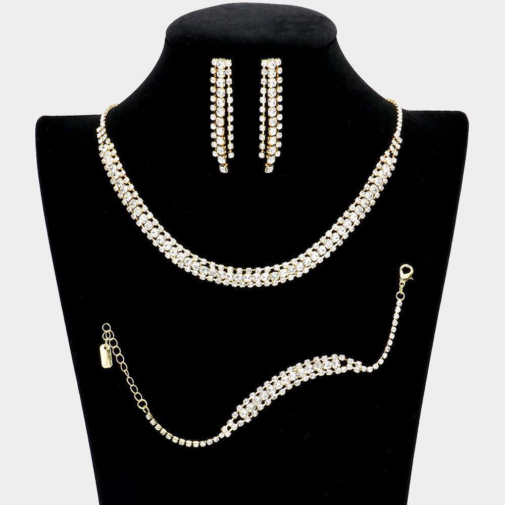 3 Piece Rhinestone Necklace Jewelry Set - Jewelry Store by Erik Rayo