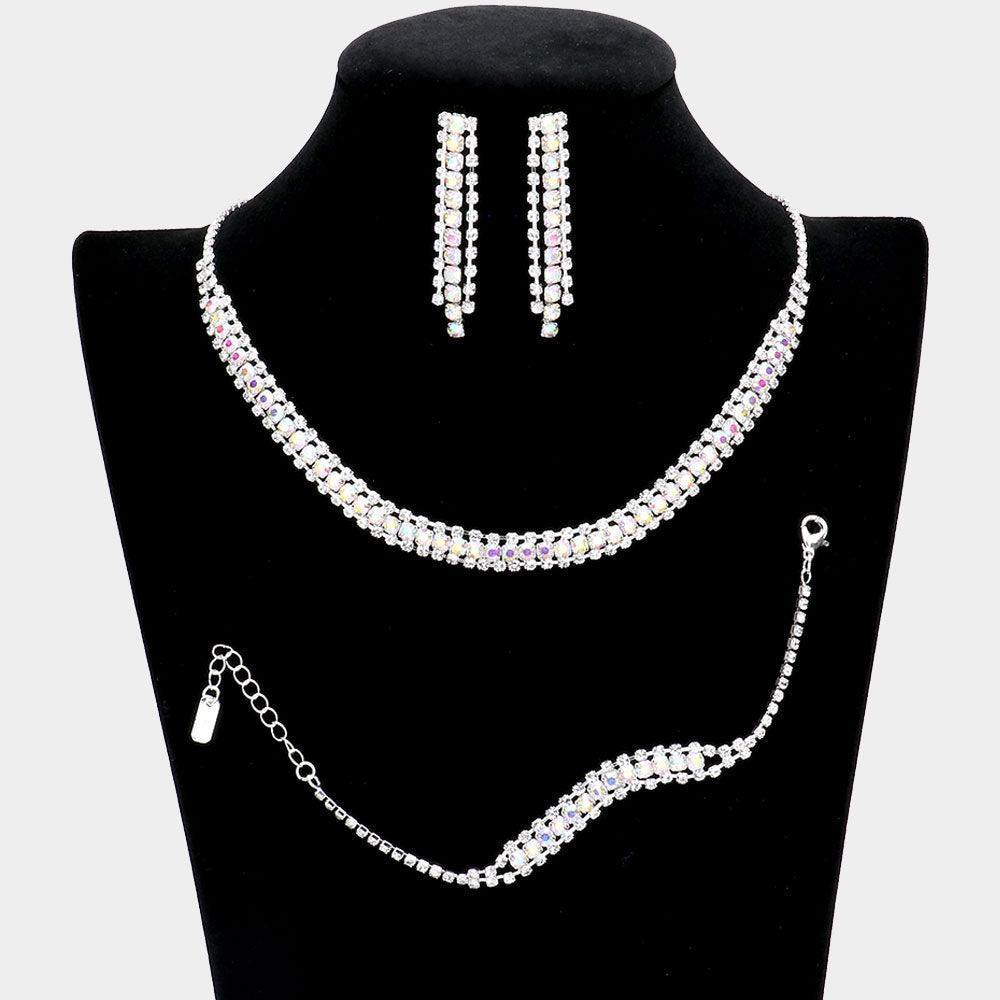 3 Piece Rhinestone Necklace Jewelry Set - Jewelry Store by Erik Rayo