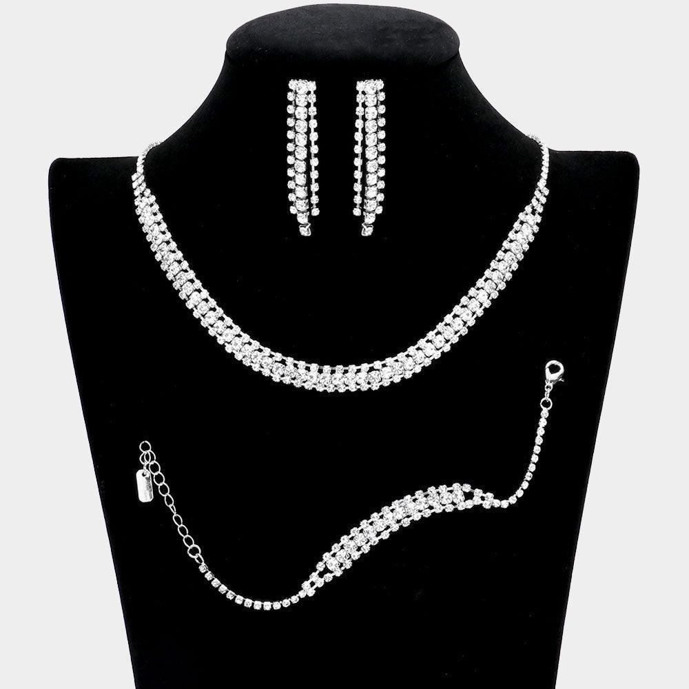 3 Piece Rhinestone Necklace Jewelry Set - Jewelry Store by Erik Rayo
