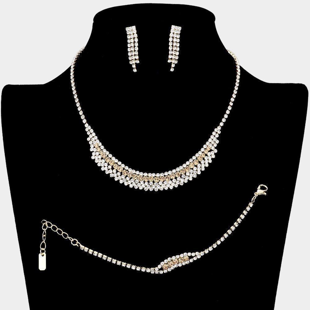 3 Piece Necklace Set Rhinestone Paved - Jewelry Store by Erik Rayo