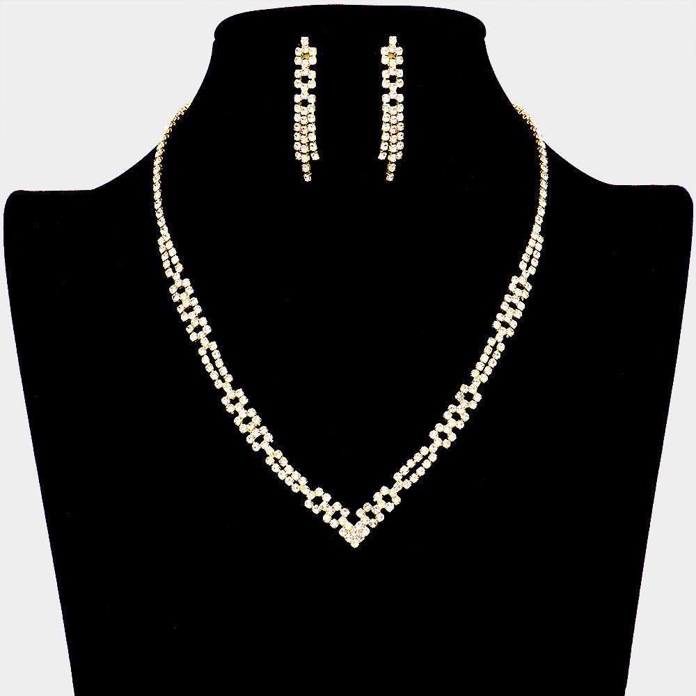 Gold Necklace Rhinestone Paved - Jewelry Store by Erik Rayo
