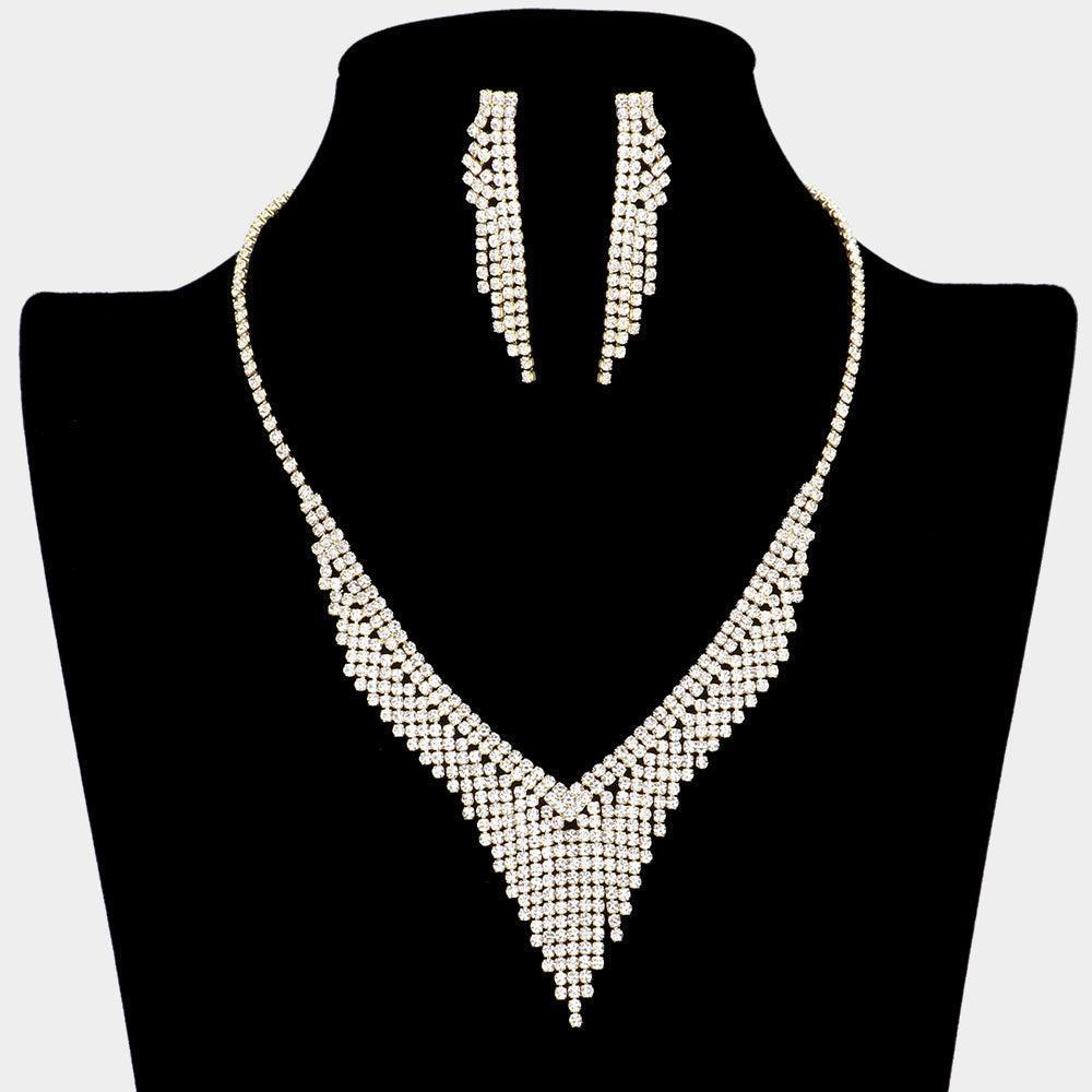 Gold Necklace Rhinestone Paved - Jewelry Store by Erik Rayo