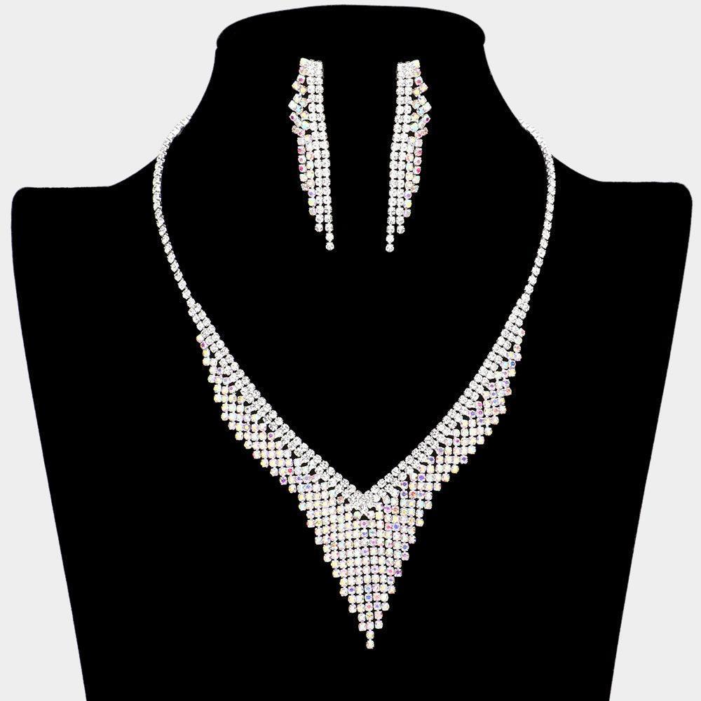 Silver Necklace Rhinestone Paved - Jewelry Store by Erik Rayo