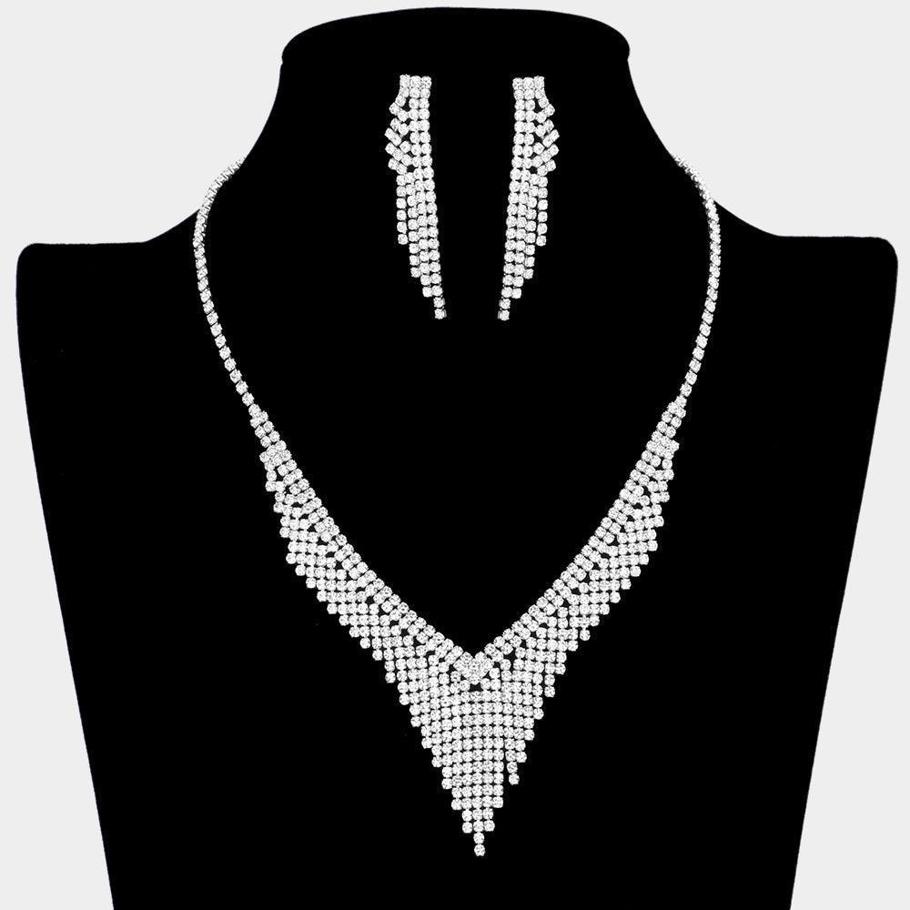Silver Necklace Rhinestone Paved - Jewelry Store by Erik Rayo