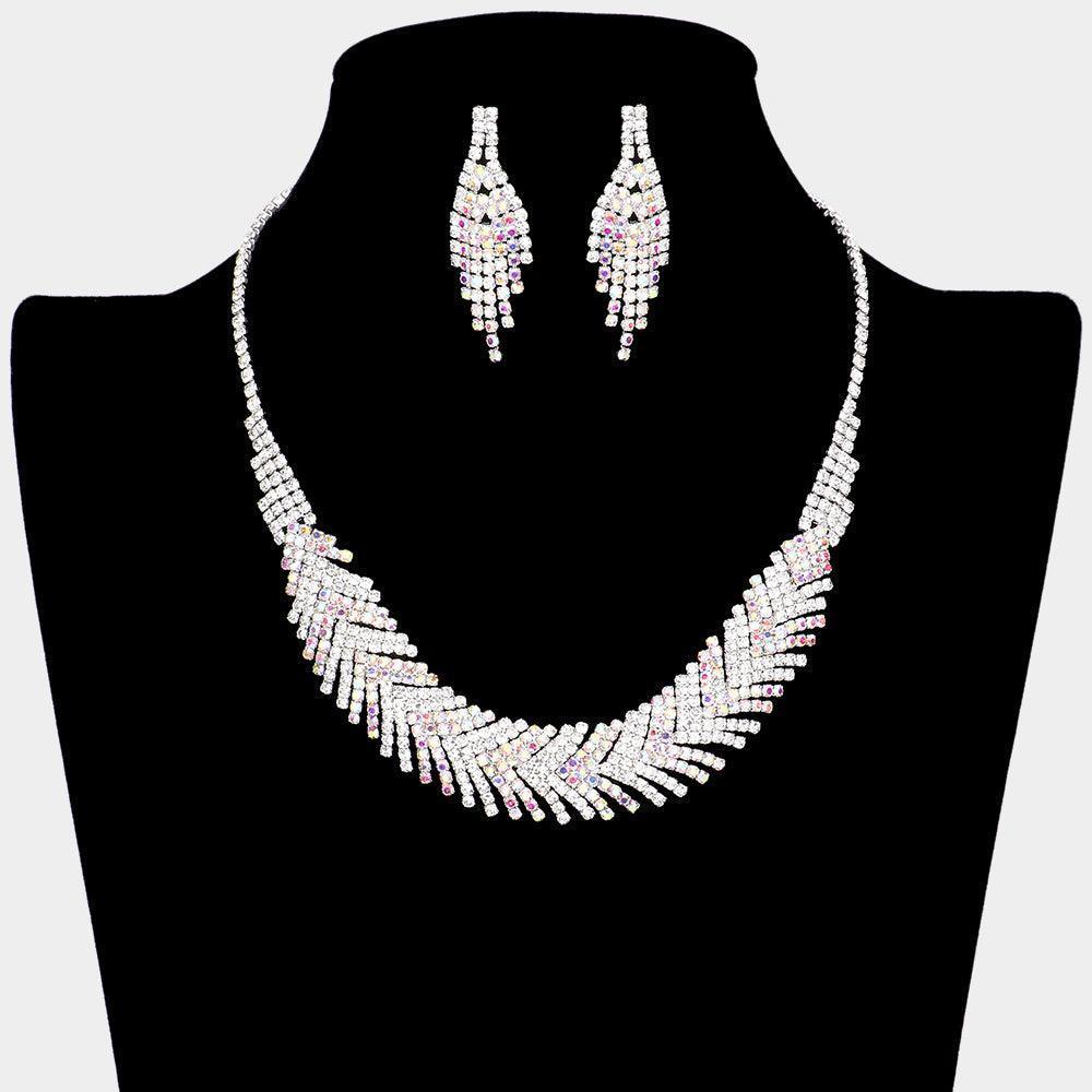 Silver Necklace Rhinestone Paved - Jewelry Store by Erik Rayo
