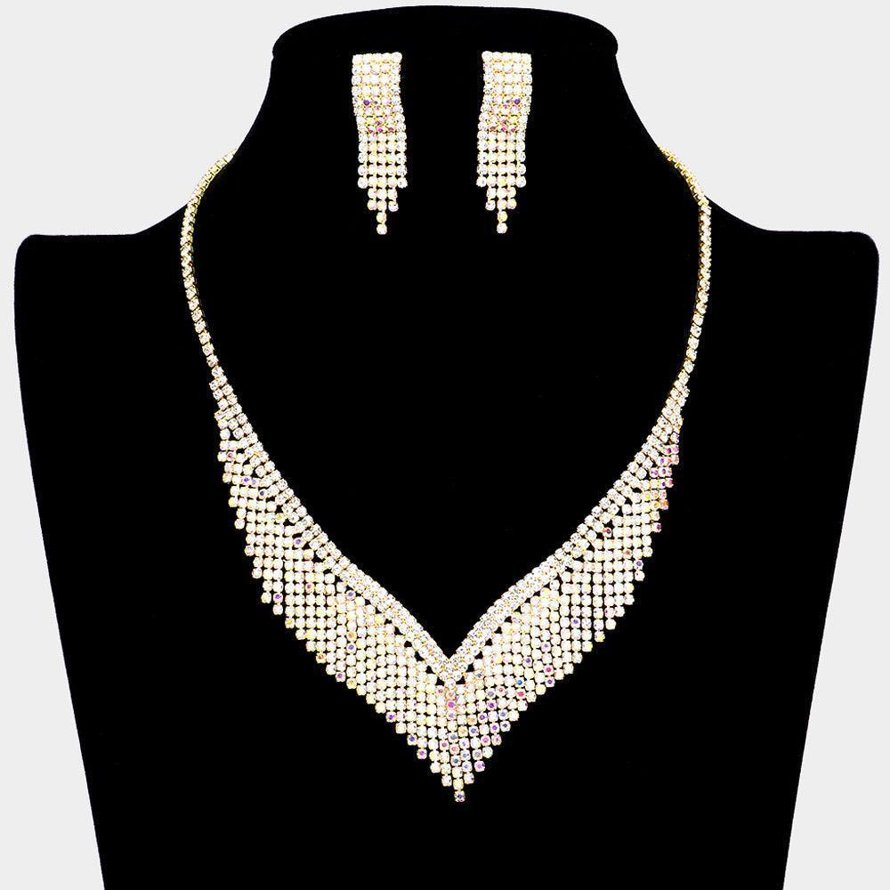 Gold Necklace Rhinestone Paved - Jewelry Store by Erik Rayo