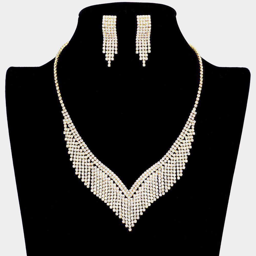 Gold Necklace Rhinestone Paved - Jewelry Store by Erik Rayo