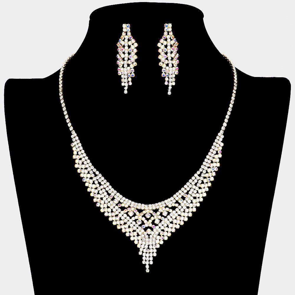 Gold Necklace Rhinestone Paved - Jewelry Store by Erik Rayo