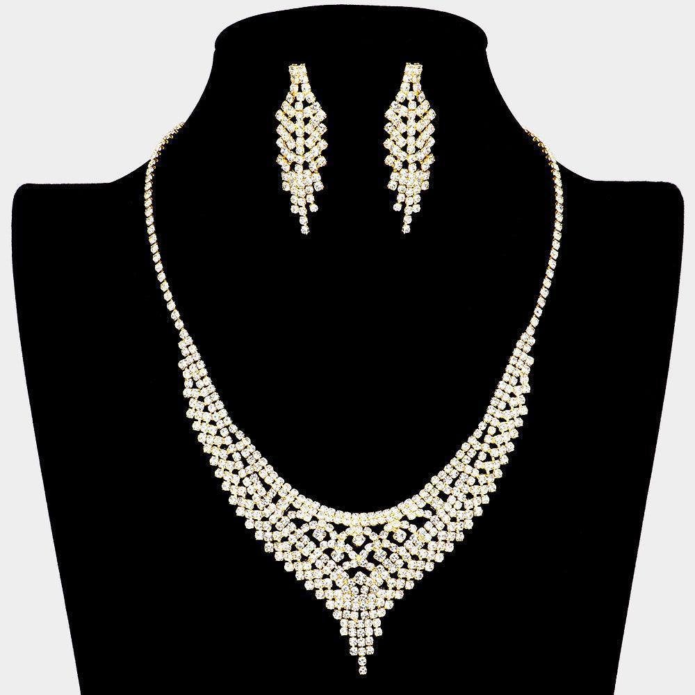 Gold Necklace Rhinestone Paved - Jewelry Store by Erik Rayo