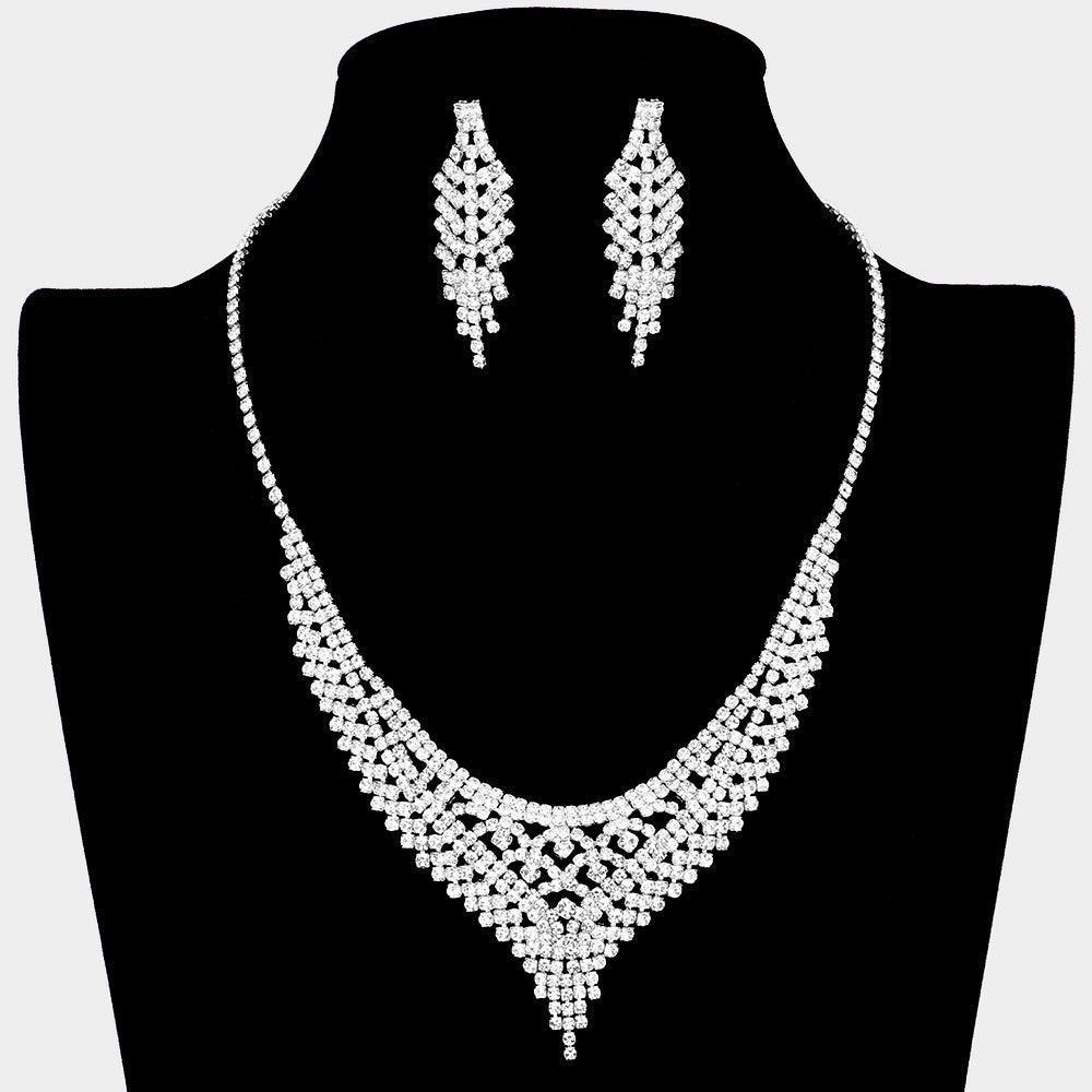 Silver Necklace Rhinestone Paved - Jewelry Store by Erik Rayo