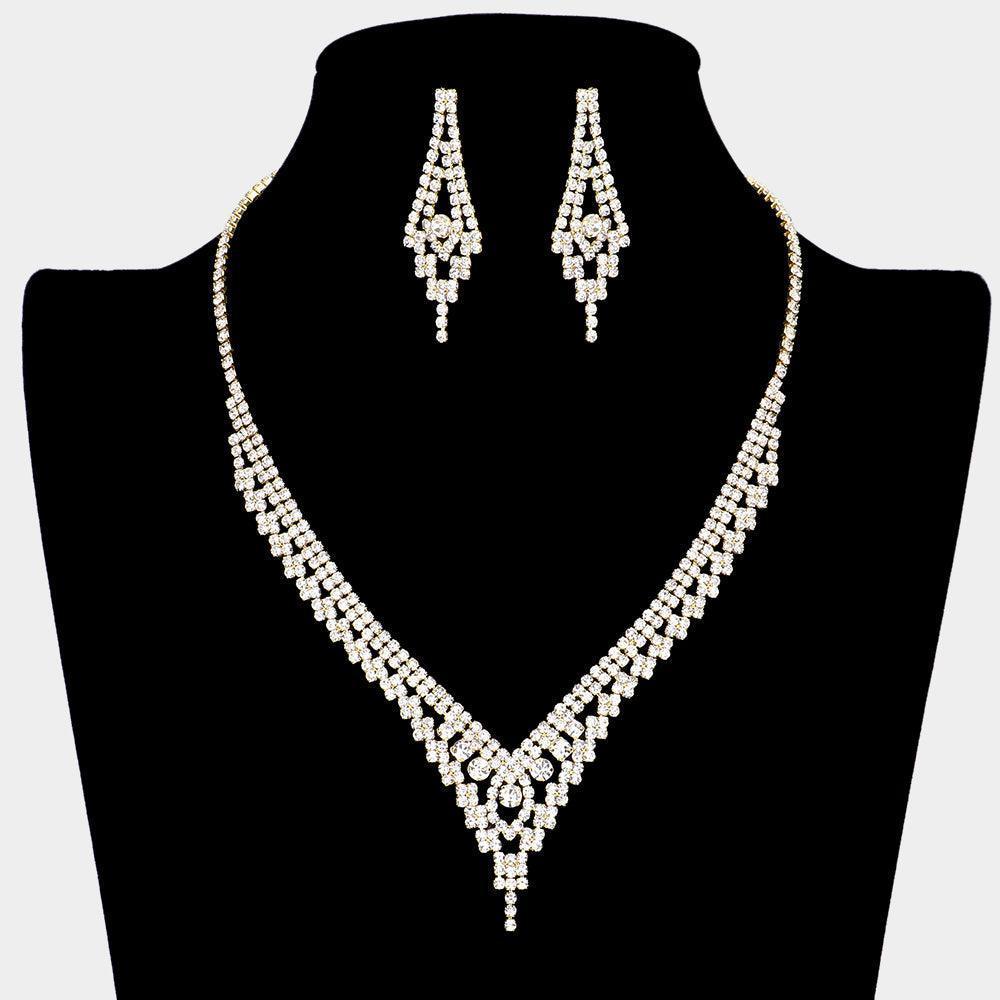 Gold Necklace Rhinestone Paved - Jewelry Store by Erik Rayo