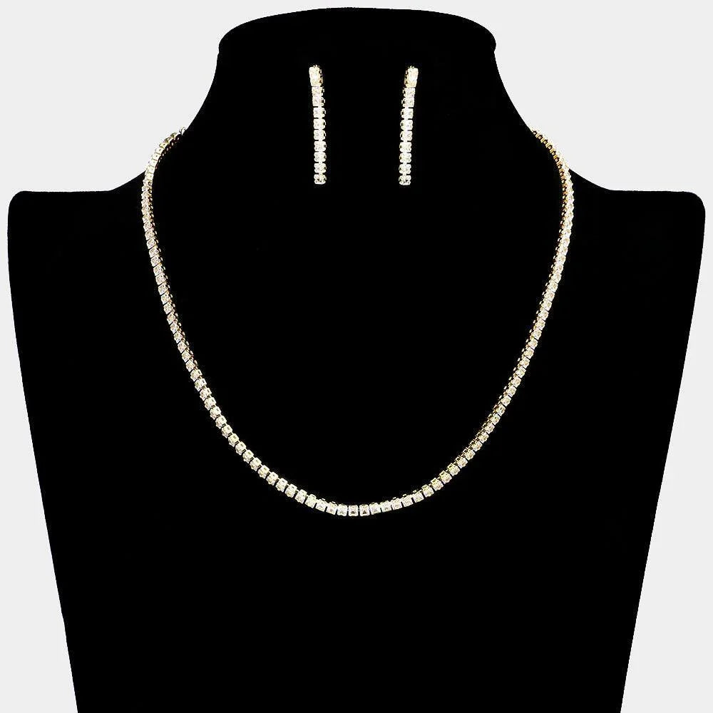 Gold Rhinestone Cluster Necklace - Jewelry Store by Erik Rayo