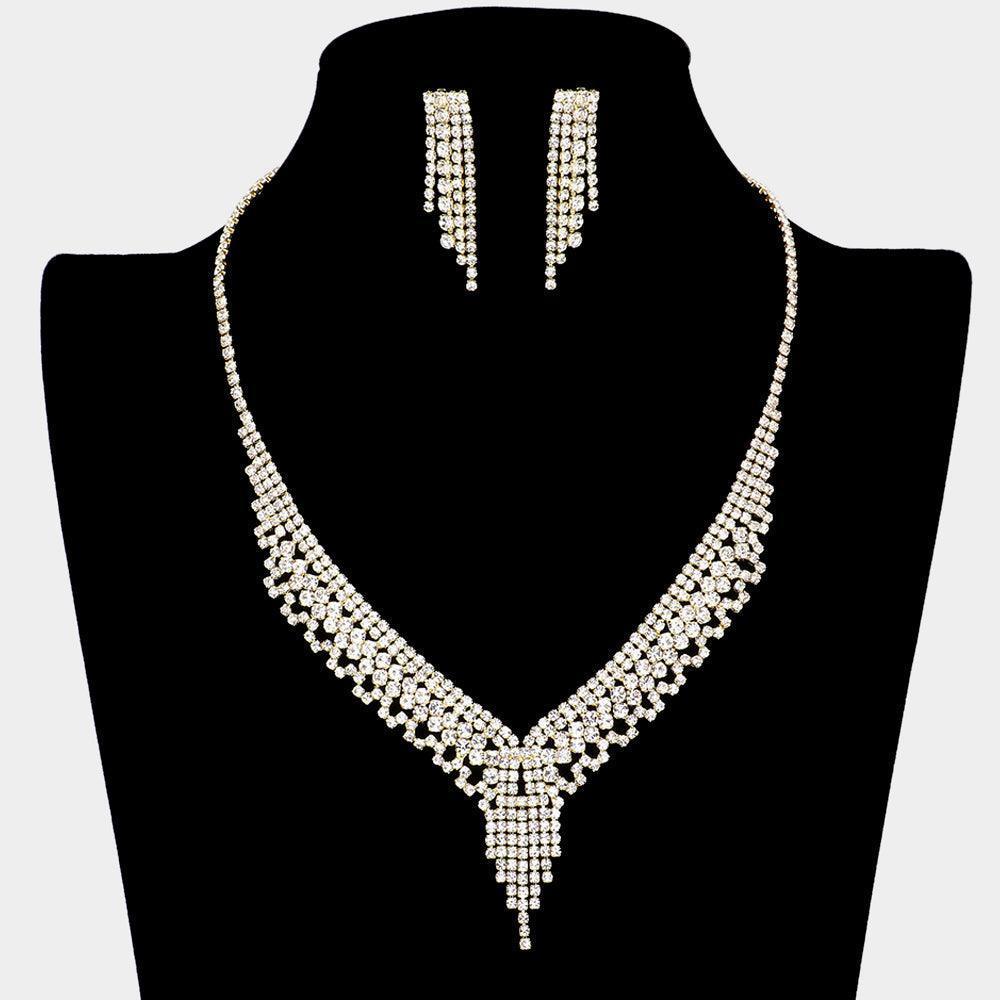 Gold Necklace Rhinestone Paved - Jewelry Store by Erik Rayo