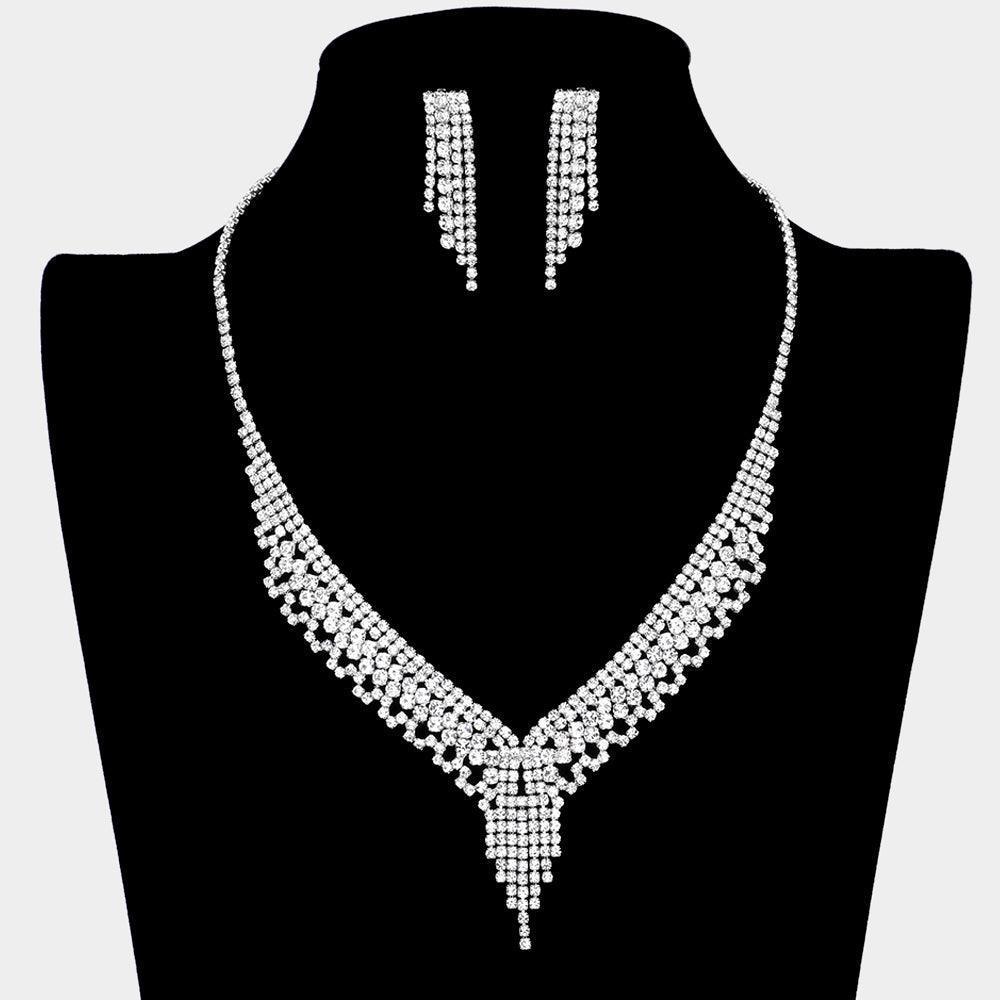 Silver Necklace Rhinestone Paved - Jewelry Store by Erik Rayo