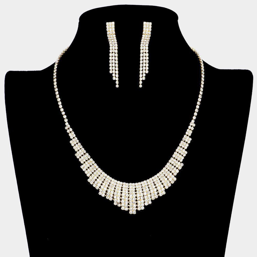 Gold Necklace Rhinestone Paved - Jewelry Store by Erik Rayo