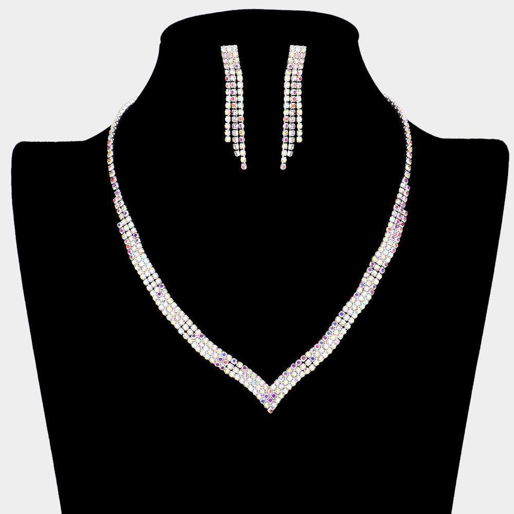 V Shaped Necklace Rhinestone Paved - Jewelry Store by Erik Rayo
