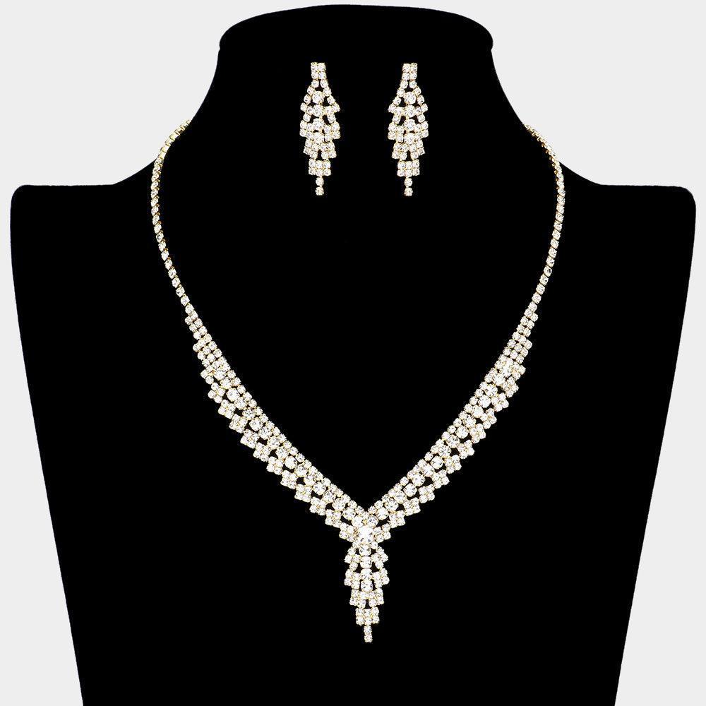 Gold Necklace Rhinestone Paved - Jewelry Store by Erik Rayo