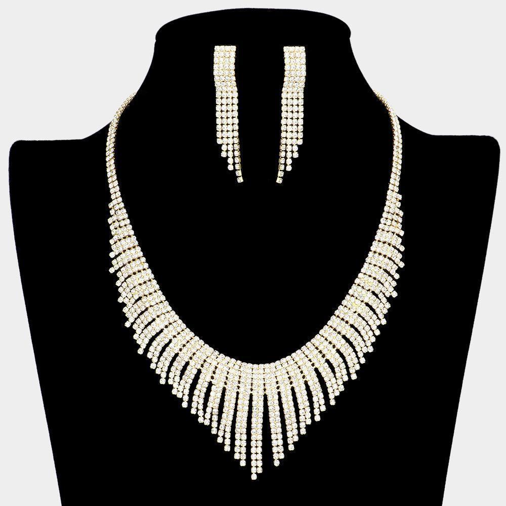 Gold Necklace Rhinestone Paved - Jewelry Store by Erik Rayo