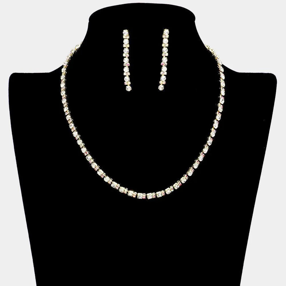 Gold Rhinestone Cluster Necklace - Jewelry Store by Erik Rayo