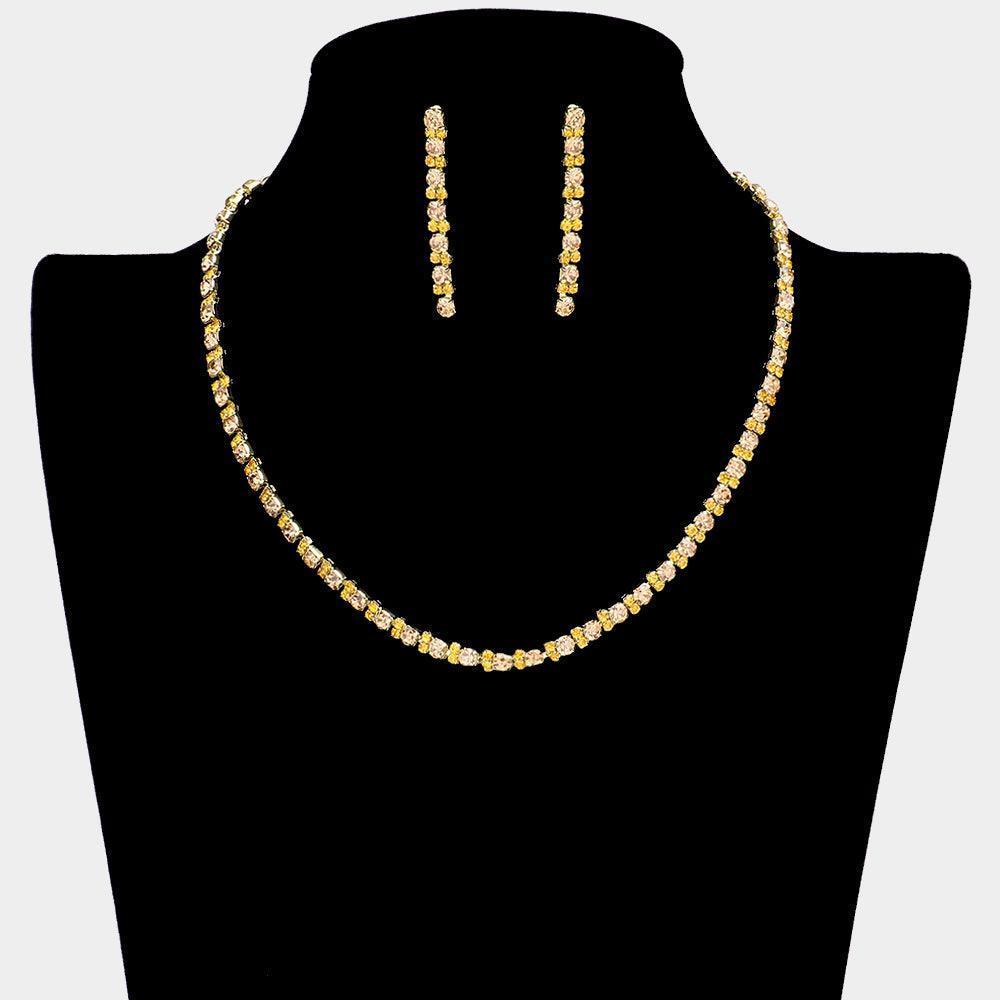 Gold Rhinestone Cluster Necklace - Jewelry Store by Erik Rayo