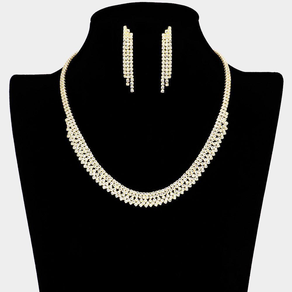 Gold Necklace Rhinestone Paved - Jewelry Store by Erik Rayo