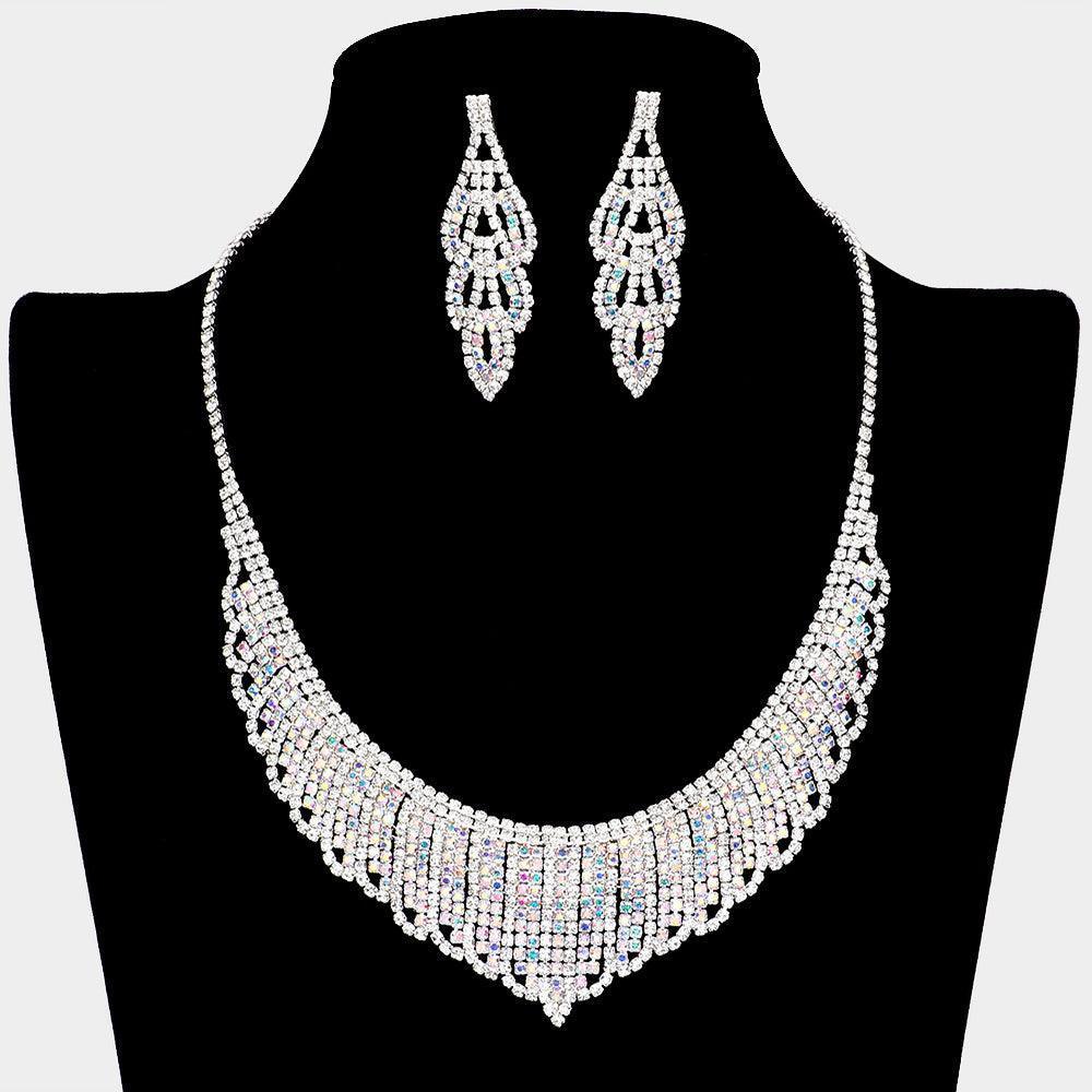 Silver Rhinestone Collar Necklace - Jewelry Store by Erik Rayo