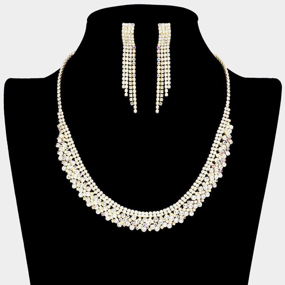 Gold Necklace Rhinestone Paved - Jewelry Store by Erik Rayo