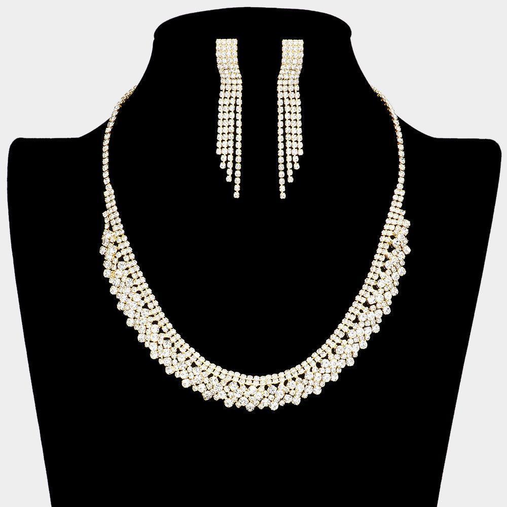 Gold Necklace Rhinestone Paved - Jewelry Store by Erik Rayo